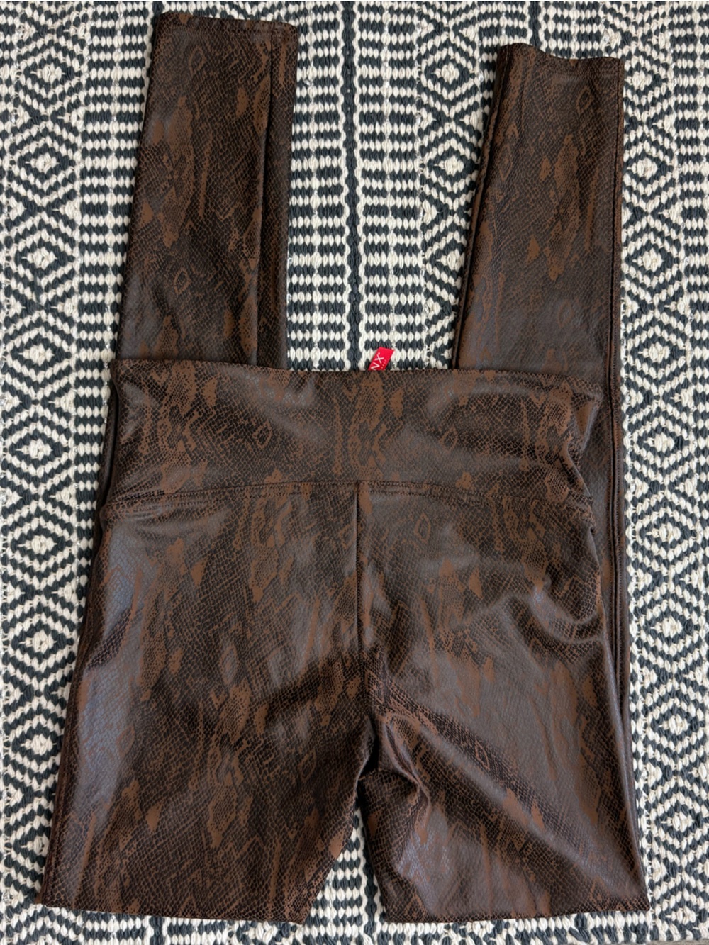 SPANX Copperhead Brown Snakeskin Print Leggings